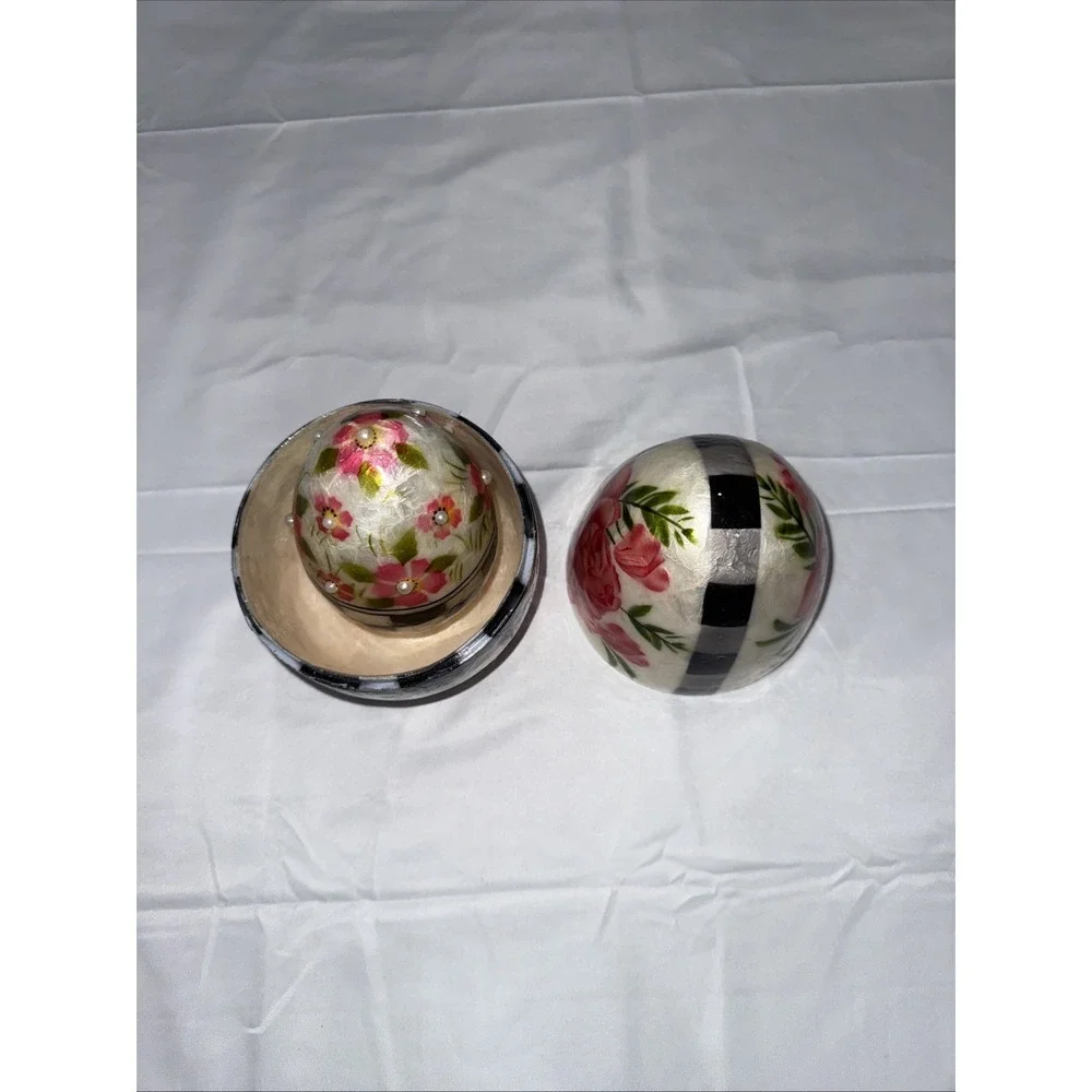 MacKenzie Childs Capriz Easter Egg Jewelry Trinket Box